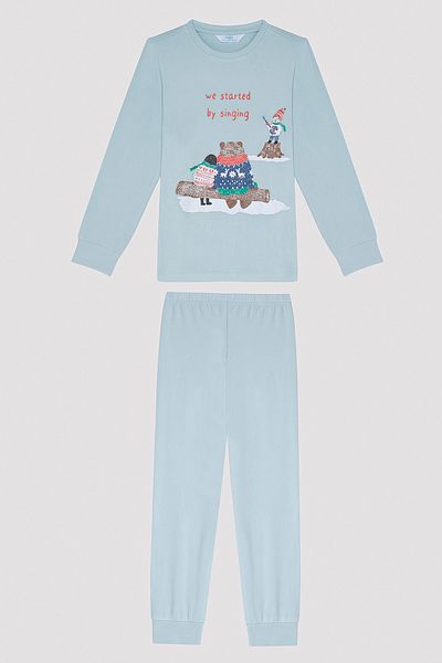 Penti Set de pijamale unisex Sing LS Thermal Blue