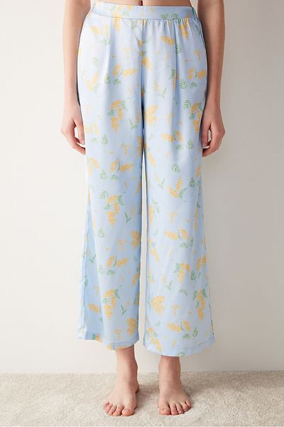 Penti Dahlia Satin Blue Trousers Pajama Bottoms
