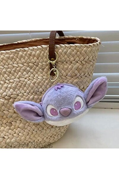 Piraye Gift Sevimli Stitch Peluş Anahtarlık Cüzdan Mor