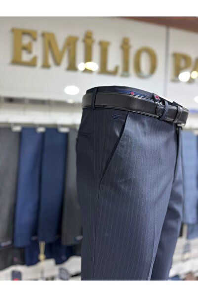 Torero بنطال قماش مخطط بقصة عادية للرجال