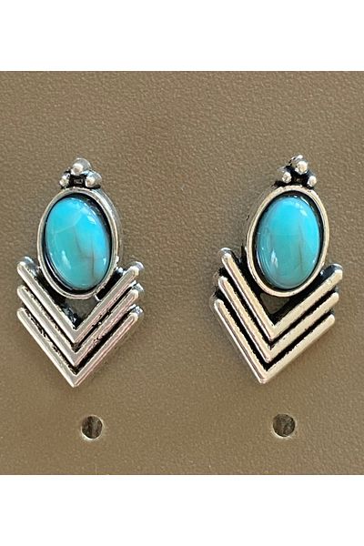 Store الأزرق حبة الرجعية نمط المعادن الأقراط النسائية