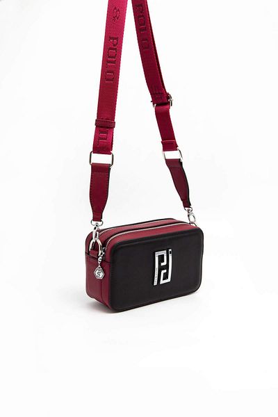 Silver Polo Negru - Roșu Claret SP1078 Geantă Crossbody pentru femei