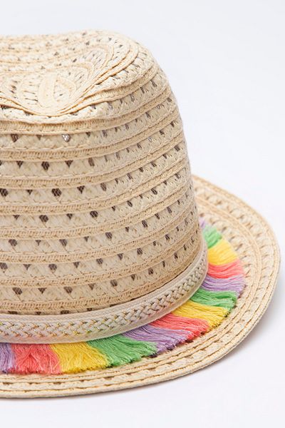Penti Girl's Colorful Fringed Straw Hat