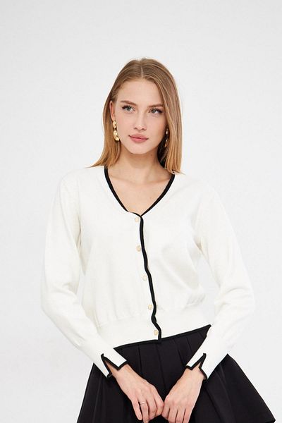 Irmak Kerekli Women's Ecru Striped Knitwear Cardigan 240912 Hk