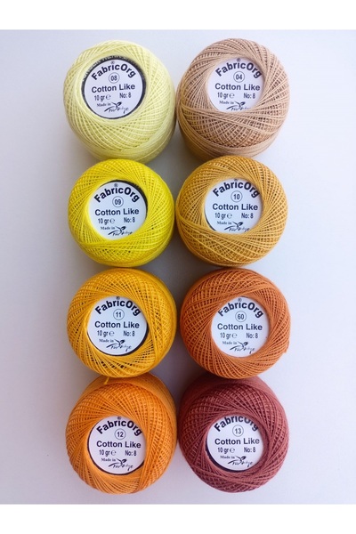 fabricorg طقم خيط 8 قطع من القطن مثل الإيتامين 2 (10 GR-NO.8)