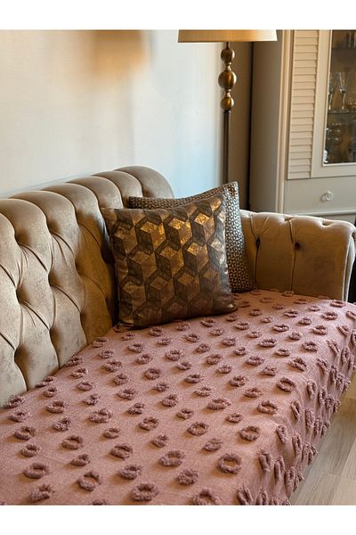 lusso stile Husa de scaun cu pompon prune - 100x240