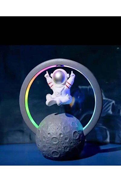 Piraye Gift Manyetik Astronot Tasarımlı Bluetooth Hoparlör Gece Lambası Şarjl...