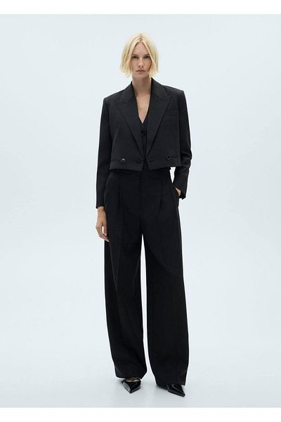 MANGO Woman Straight cut fabric pants