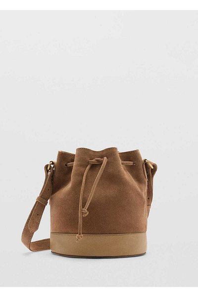 Mango Teen Δερμάτινη μίνι τσάντα shopper