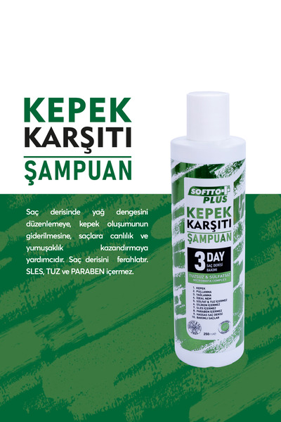 Softto Plus Kepekli Saçlar Için Kepek Karşıtı Süper Arındırıcı Sülfatsız Parabensiz Şampuan 250 Ml