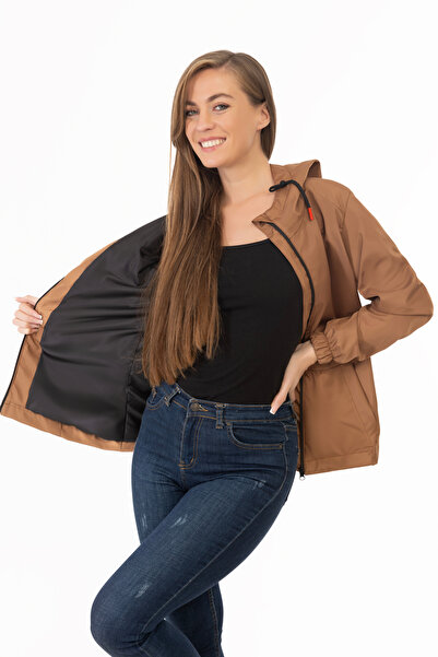 Firststops Αθλητικό γυναικείο αδιάβροχο και αντιανεμικό αδιάβροχο με κουκούλα - Windbreaker