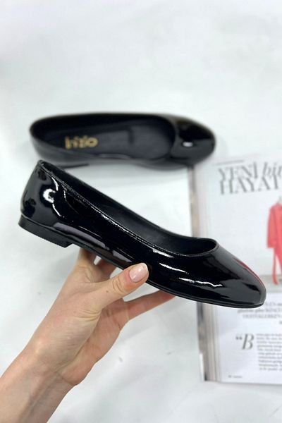 inizio Black Patent Leather Ballerina P9000 Model Men's Shoes