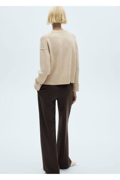 MANGO Woman Kolları kıvrık kazak