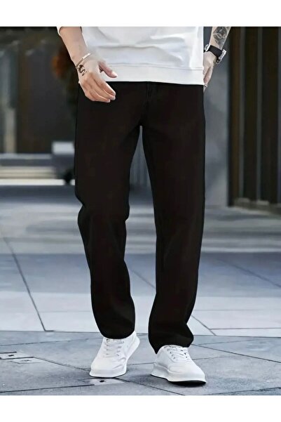More Erkek Siyah Baggy Kargo Pantolon