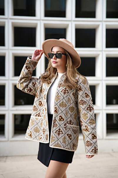 Dilara Begüm Collection Etnik Desenli Oversize Ceket