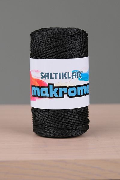 SALTIKLAR Polyester Macrame Thread 3mm 100Gram Black
