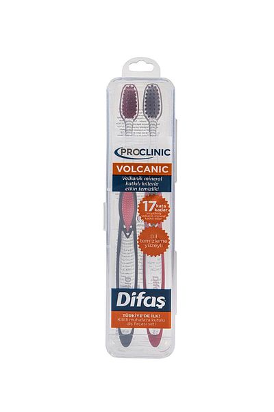 Difaş Toothbrush Proclinic Volcanic 1+1