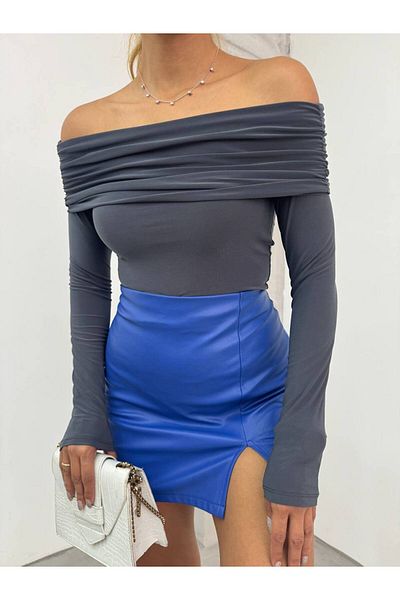 NDN STORE Γυναικεία μπλούζα Fels Drapeli Madonna Με ανοιχτό ώμο