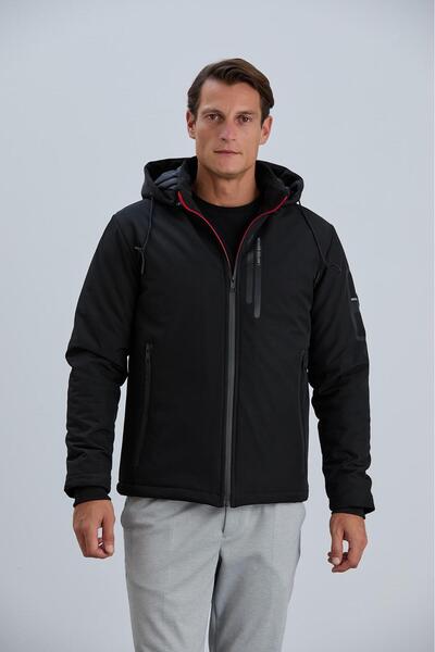 PIQUE Men's Hooded Zippered Soft Gel Coat