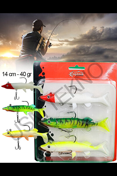 usmtekno Sasi Yem 3 Adet 14 Cm 40gr.silikon Balık Rapala Lures Yapay Yem Karı...