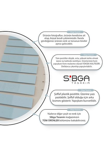 sibga tasarım Transparent Light Blue Color Postit Post-It Post It. Book Marker Bookmark Postit Sticker Note Paper