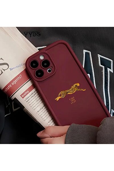 Burroe Atalier İphone 14 promax  leopar detaylı  yumuşak silikon telefon kılıfı