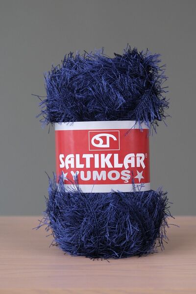 SALTIKLAR Premium Yumoş Sakallı Örgü Ipi Tüylü Ip Sakallı Ip 100gr/140m A Kalite Lacivert-05