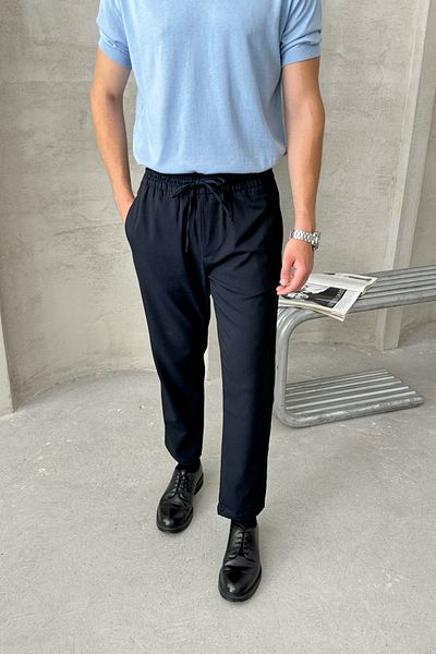 HYMAN Comfortable Men's Fabric Trousers - Elastic Waist