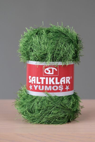 SALTIKLAR Yumoş Sakallı Örgü Ipi Tüylü Ip Sakallı Ip 100gr/140m A Kalite Türbe Yeşili-41