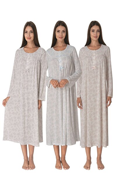 ByLohusa Effortt Γκρι Γυναικείο νυχτικό με σχέδια