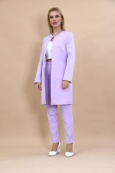 ÖNDER ÖZSOY Violet Straight Jacket and Pipe Leg Trousers Set