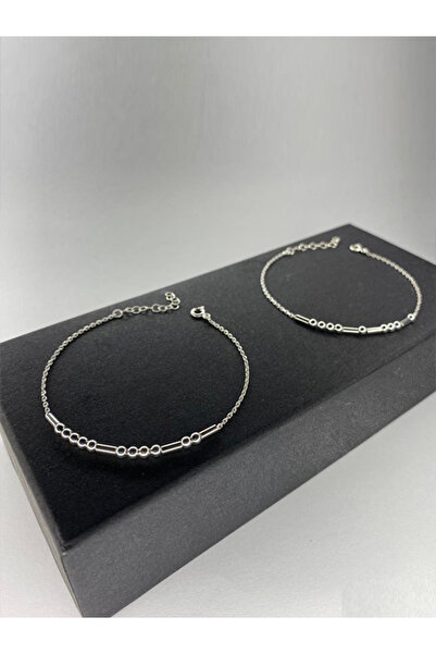 Bekir Bekiroğlu Mors Alfabesi Bileklik 925 Ayar Gümüş Zincir Çift Mors Alfabe...