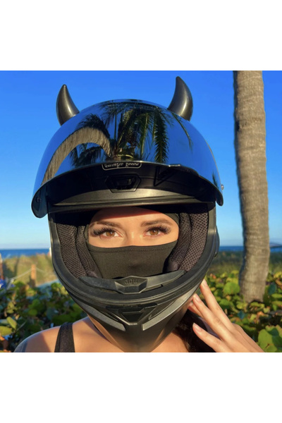 NetWork Mühendislik 8 Renk Seçenekli Motosiklet Kaskı Şeytan Boynuzu(KASK DAH...