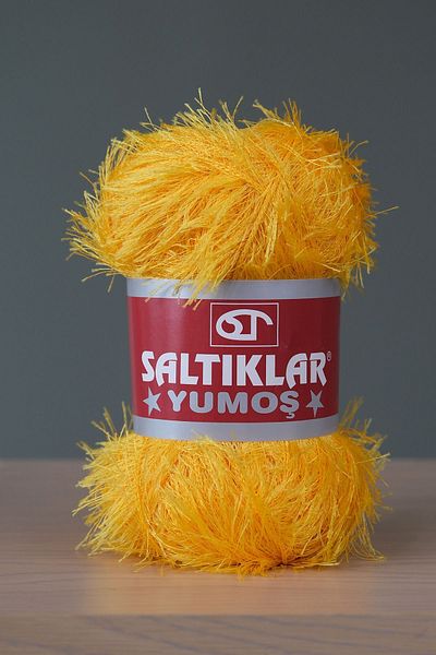 SALTIKLAR Premium Yumoş Bearded Knitting Rope Feathered Rope Bearded Rope 100Gr/140M a Quality Yellow-75