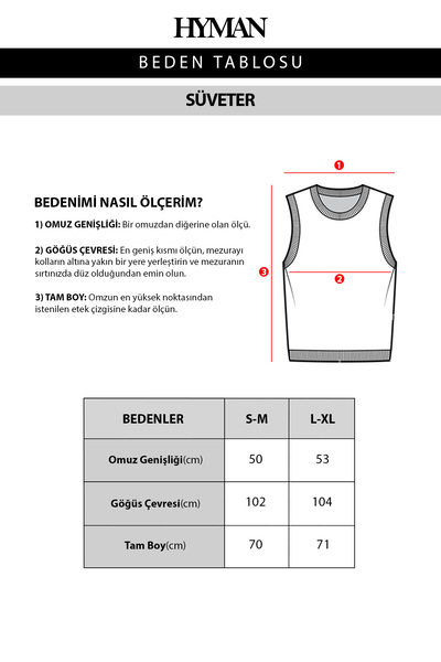 HYMAN Erkek V Yaka Oversize Süveter