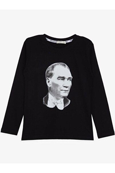 Zekids Παιδικό μπλουζάκι με στάμπα Ataturk με λεπτό μακρυμάνικο βαμβακερό