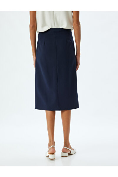 Koton Kalem Midi Lacivert Kadın Etek 5WAK70065UW
