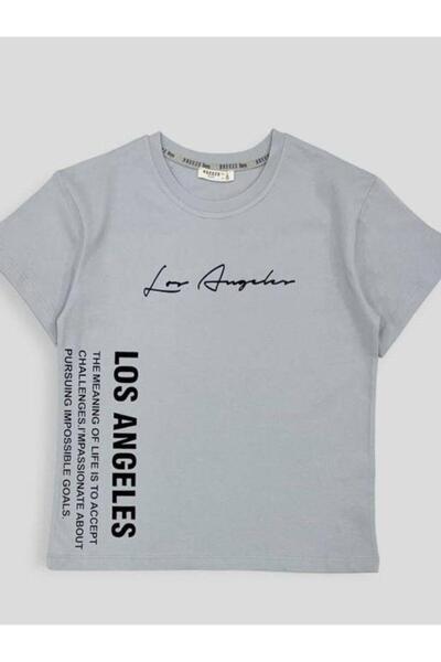 Zekids Βαμβακερό μπλουζάκι για αγόρια με γραφή Λος Άντζελες