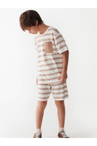 NK Striped Knitwear T-shirt for Children - Pocketed