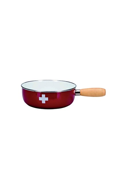 EBRULİEMAYE Emaye Retro Plus dekor ahşap saplı kaserol sosluk föndü tava