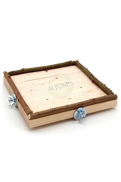 Alyones Large Wooden Seating Board "L" 20X20 - Ideal Rest and Playground for Birds