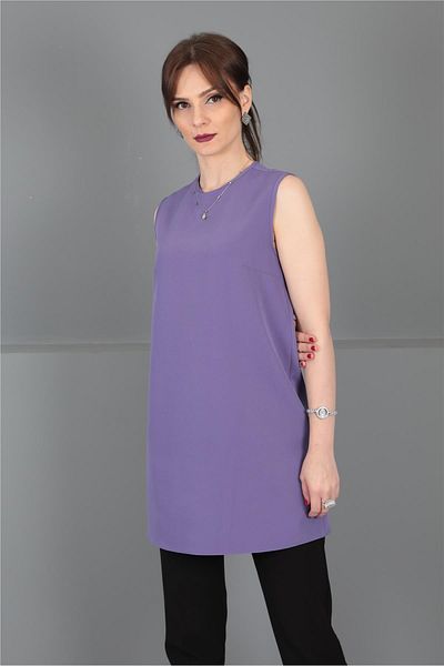 ÖNDER ÖZSOY O-Neck Sleeveless Blouse-Lilac
