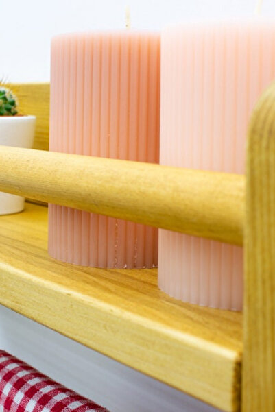 Alyones Ahşap Havlu Askılı Yüzen Raf | Mutfak ve Banyo İçin Duvara Monte Raf