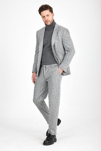 Savira Slimfit ανδρικό αθλητικό κοστούμι μονό γιακά drop 6 πλεκτό ύφασμα