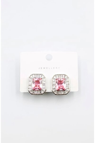 Accessories Pembe Taşlı Küpe