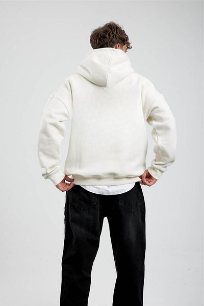 prtnc protonic Men's Oversize Hooded Sweatshirt - Off-White