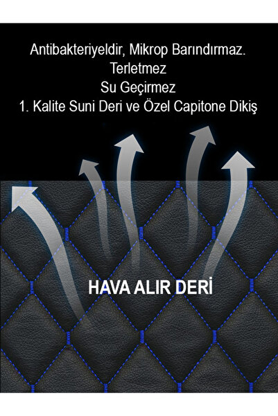 Genel Markalar Uyumlu 2'li deri koltuk minderleri, terletmeyen ve şık siyah-m...