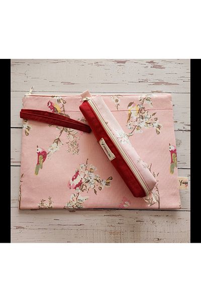 myyasminhome Fabric, Special Design, Document File and Pen Holder Set 100% Handmade