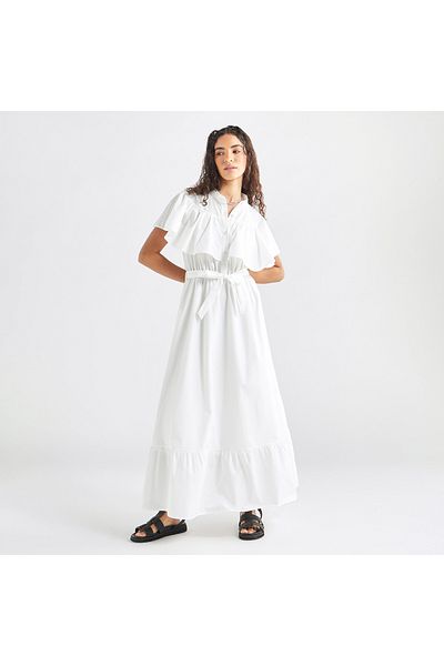 FAV Maxi Dress with Ruffle Detail and Tie-up Belt