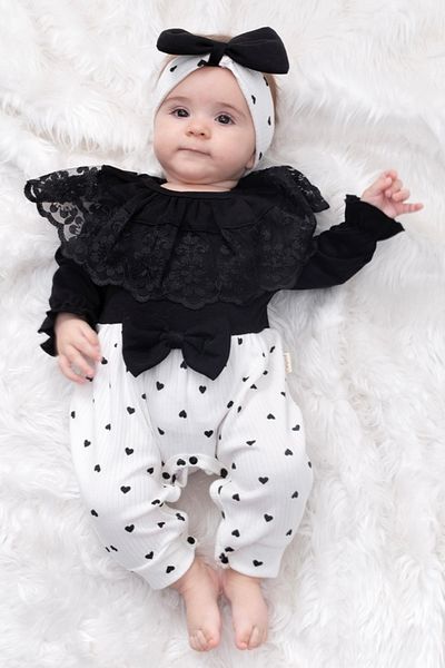 Cherub Baby Helena 100% Cotton Heart Lace Baby Jumpsuit